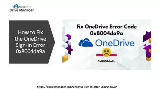 How to Fix the OneDrive Sign-In Error 0x8004da9a
