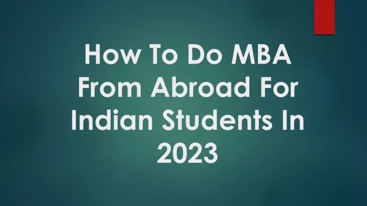 how to do mba from abroad for indian students in 2023
