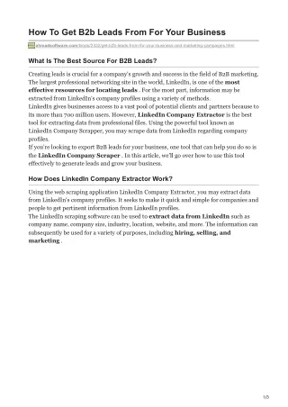 how to get b2b leads from for your business