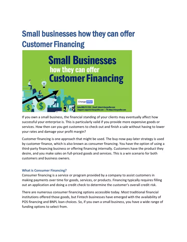 small businesses how they can offer small