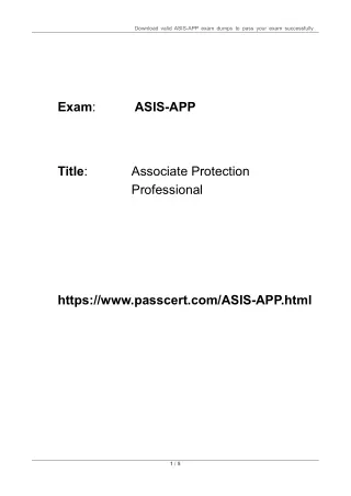 download valid asis app exam dumps to pass your