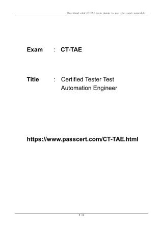 download valid ct tae exam dumps to pass your