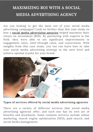 Maximizing ROI with a Social Media Advertising Agency