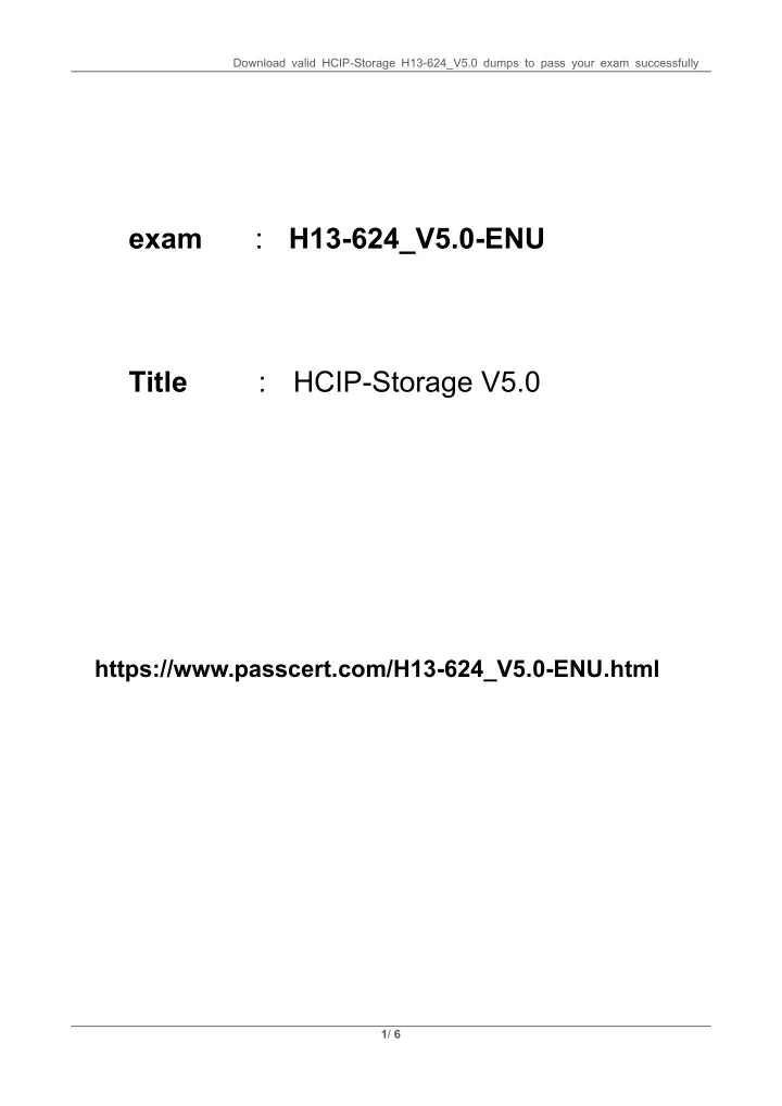 download valid hcip storage h13 624 v5 0 dumps