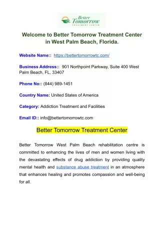 Better Tomorrow Treatment Center