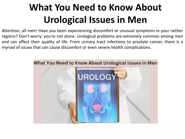 what you need to know about urological issues