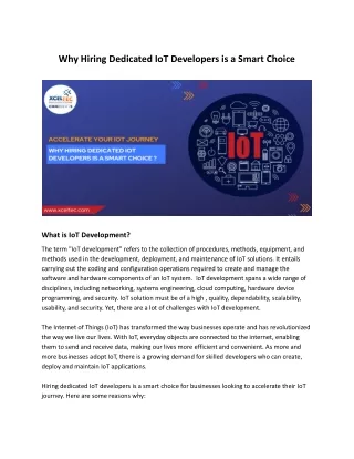 why hiring dedicated iot developers is a smart