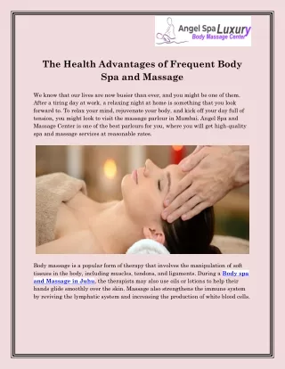 the health advantages of frequent body
