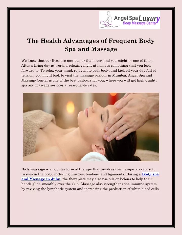 the health advantages of frequent body