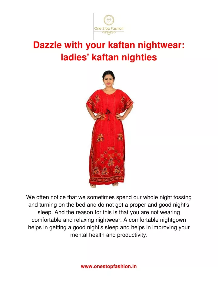 dazzle with your kaftan nightwear ladies kaftan