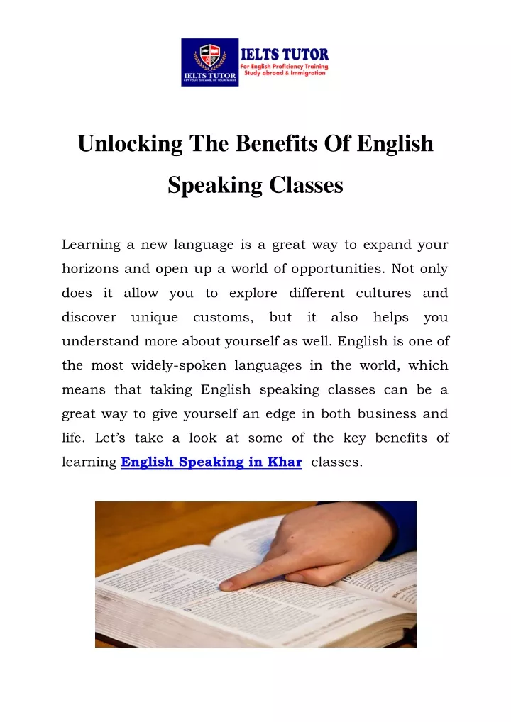 unlocking the benefits of english