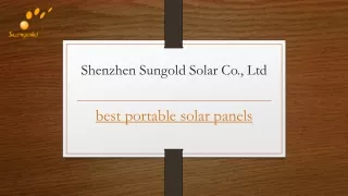 Best Portable Solar Panels | Sungoldsolar.us