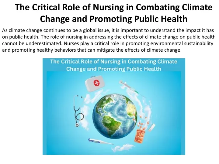 the critical role of nursing in combating climate