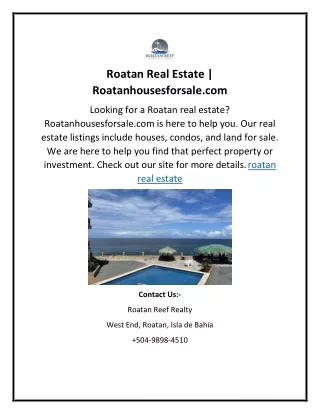 Roatan Real Estate  Roatanhousesforsale.com