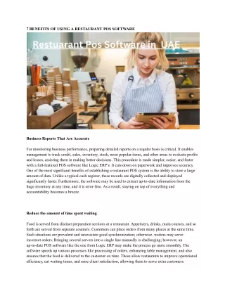 7 benefits of using a restaurant pos software