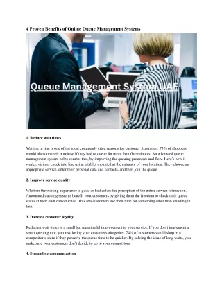 4 proven benefits of online queue management