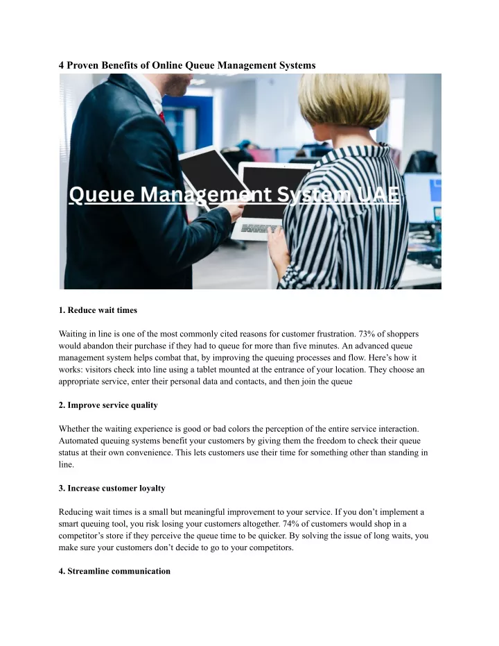 4 proven benefits of online queue management
