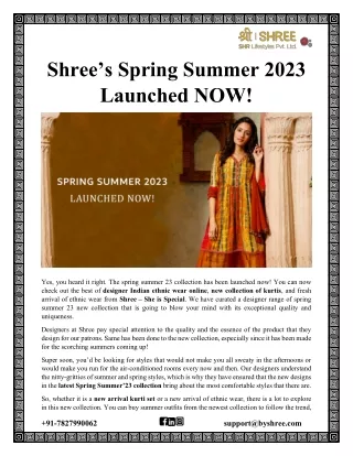 shree s spring summer 2023 launched now