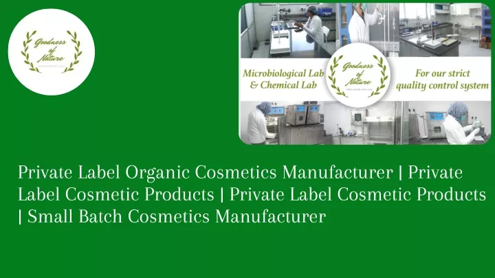 private label organic cosmetics manufacturer