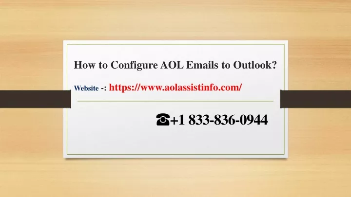 how to configure aol emails to outlook website