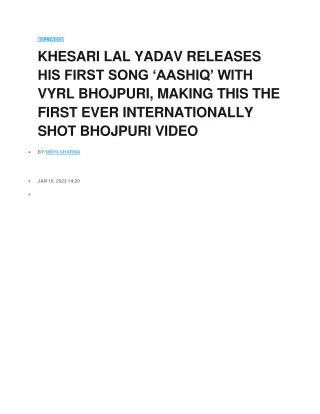 bollywood khesari lal yadav releases his first