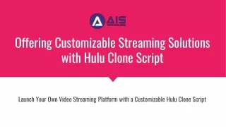 Offering Customizable Streaming Solutions with Hulu Clone Script