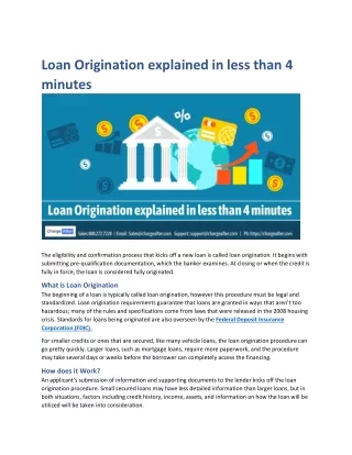 loan origination explained in less than 4 minutes