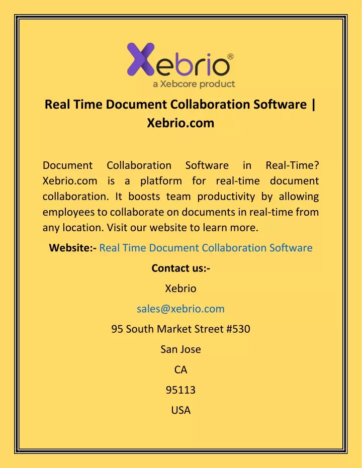 real time document collaboration software xebrio