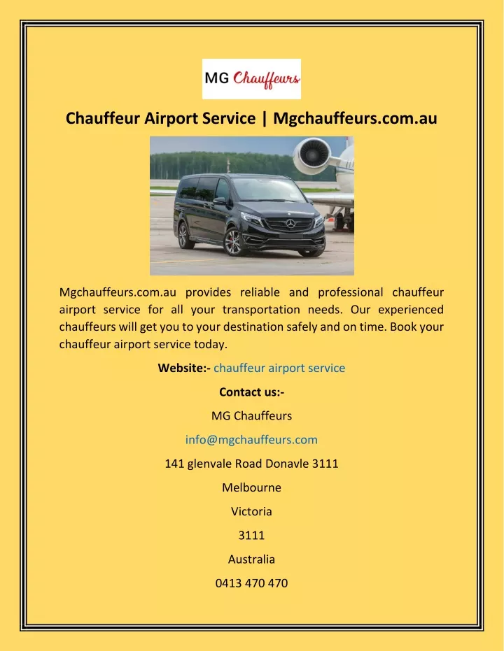 chauffeur airport service mgchauffeurs com au