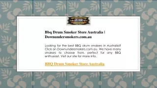 Bbq Drum Smoker Store Australia Downundersmokers.com.au