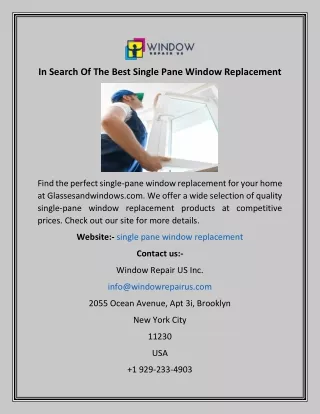 in search of the best single pane window