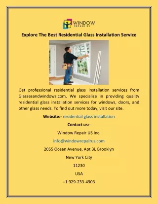 Explore The Best Residential Glass Installation Service