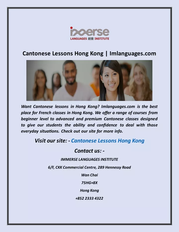 cantonese lessons hong kong imlanguages com