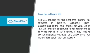 Free Tax Software BC  CloudTax