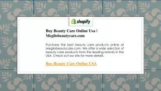 Buy Beauty Care Online Usa  Megilobeautycare.com