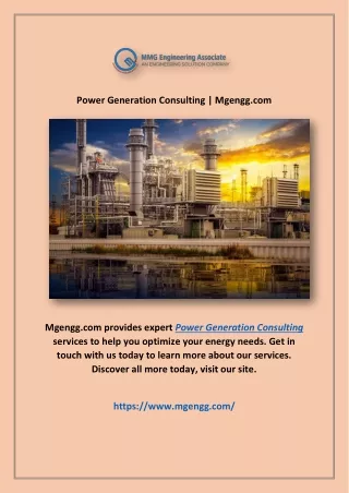 Power Generation Consulting | Mgengg.com