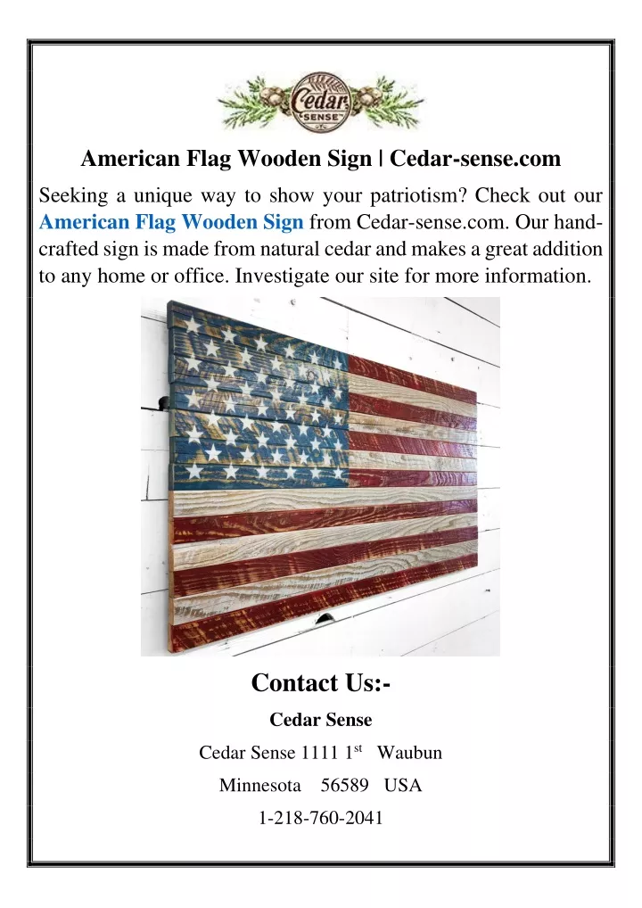 american flag wooden sign cedar sense com