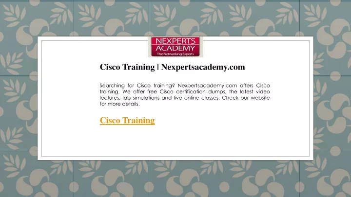 cisco training nexpertsacademy com searching