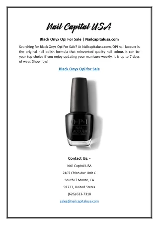 Black Onyx Opi For Sale  Nailcapitalusa.com