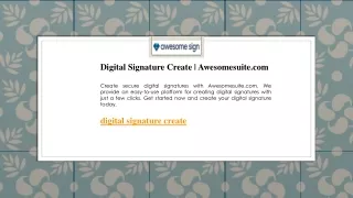 Digital Signature Create  Awesomesuite.com