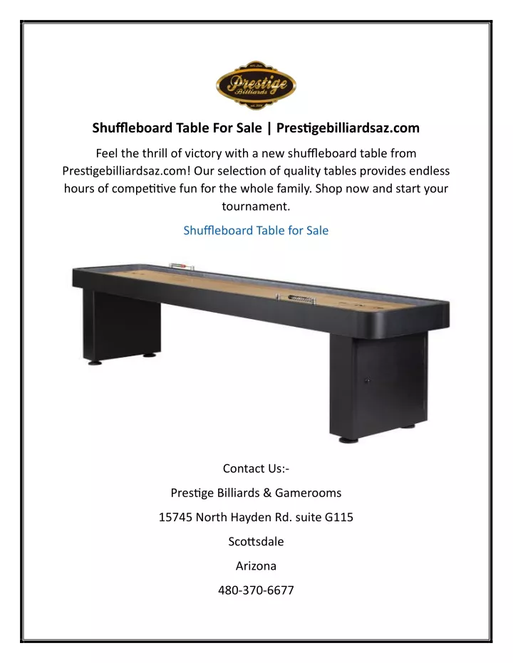 shuffleboard table for sale prestigebilliardsaz