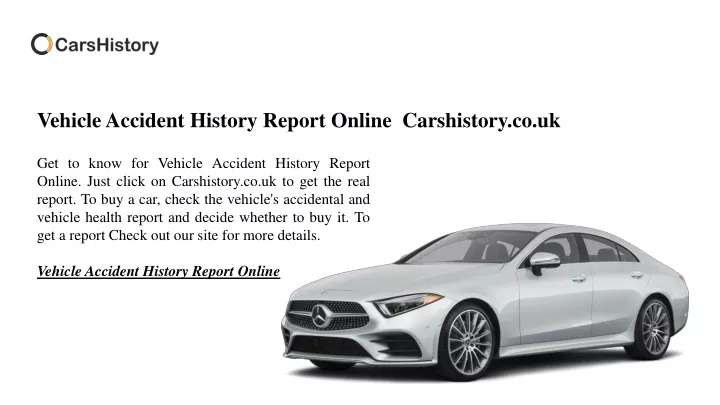 vehicle accident history report online