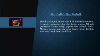 Slot Judi Online Terbaik  Sosharulondon.com