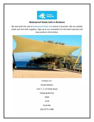 waterproof shade sails in brisbane