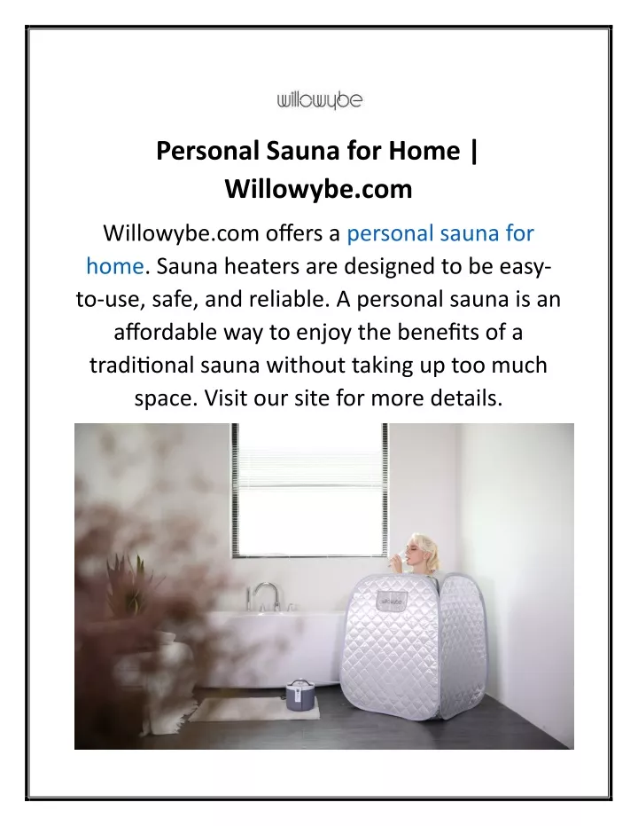personal sauna for home willowybe com