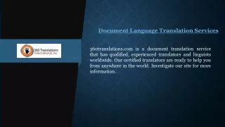 Document Language Translation Services 360translations.com