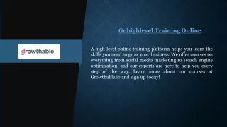 Gohighlevel Training Online Growthable.io