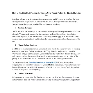 how to find the best fencing services in your
