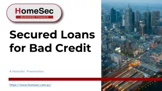 Secured Loans For Bad Credit