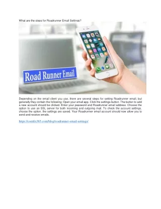 what are the steps for roadrunner email settings